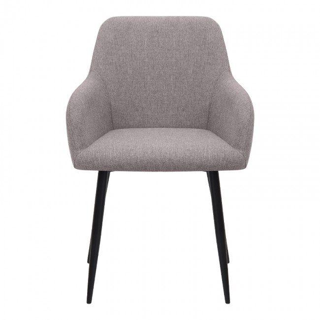 Πολυθρόνα τραπεζαρίας Monica Megapap ανοιχτό μπεζ ύφασμα - μεταλλικό μαύρο πόδι 54x57x84εκ.