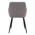 Monica Megapap fabric dining armchair in beige color with black metal leg 54x57x84cm.