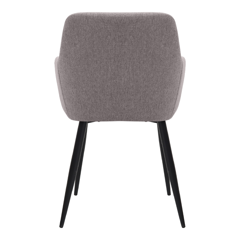 Monica Megapap fabric dining armchair in beige color with black metal leg 54x57x84cm.