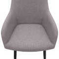 Monica Megapap fabric dining armchair in beige color with black metal leg 54x57x84cm.