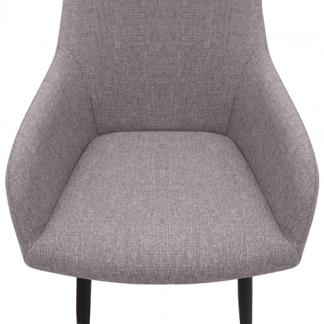 Πολυθρόνα τραπεζαρίας Monica Megapap ανοιχτό μπεζ ύφασμα - μεταλλικό μαύρο πόδι 54x57x84εκ.