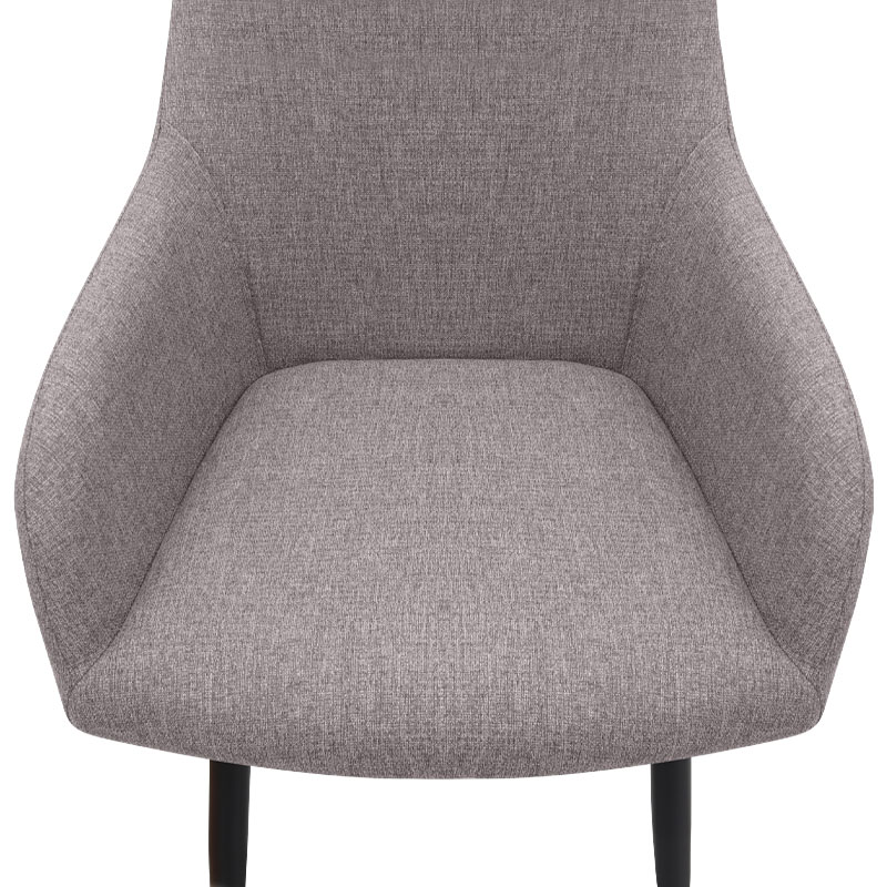 Monica Megapap fabric dining armchair in beige color with black metal leg 54x57x84cm.