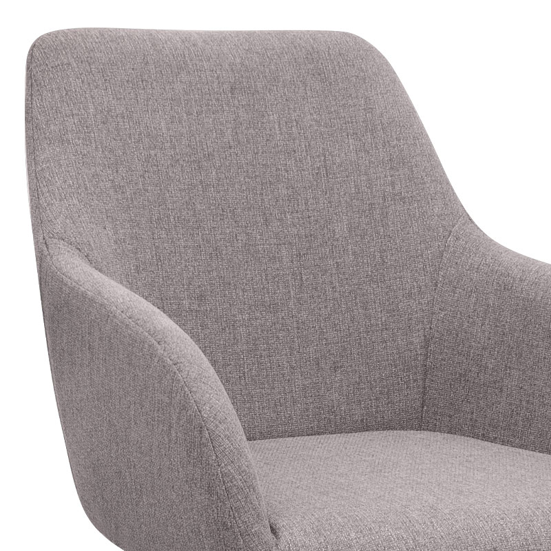 Monica Megapap fabric dining armchair in beige color with black metal leg 54x57x84cm.