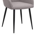 Monica Megapap fabric dining armchair in beige color with black metal leg 54x57x84cm.