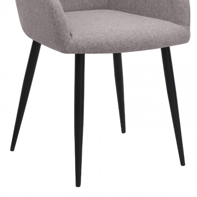 Πολυθρόνα τραπεζαρίας Monica Megapap ανοιχτό μπεζ ύφασμα - μεταλλικό μαύρο πόδι 54x57x84εκ.