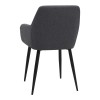 Monica Megapap fabric dining armchair in grey color with black metal leg 54x57x84cm.