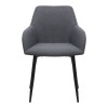 Monica Megapap fabric dining armchair in grey color with black metal leg 54x57x84cm.