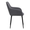 Monica Megapap fabric dining armchair in grey color with black metal leg 54x57x84cm.