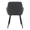 Monica Megapap fabric dining armchair in grey color with black metal leg 54x57x84cm.