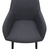 Monica Megapap fabric dining armchair in grey color with black metal leg 54x57x84cm.
