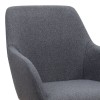 Monica Megapap fabric dining armchair in grey color with black metal leg 54x57x84cm.