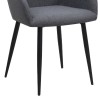 Monica Megapap fabric dining armchair in grey color with black metal leg 54x57x84cm.