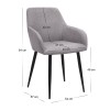 Monica Megapap fabric dining armchair in beige color with black metal leg 54x57x84cm.