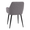 Monica Megapap fabric dining armchair in beige color with black metal leg 54x57x84cm.