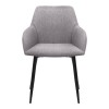 Monica Megapap fabric dining armchair in beige color with black metal leg 54x57x84cm.