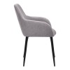 Monica Megapap fabric dining armchair in beige color with black metal leg 54x57x84cm.