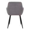 Monica Megapap fabric dining armchair in beige color with black metal leg 54x57x84cm.