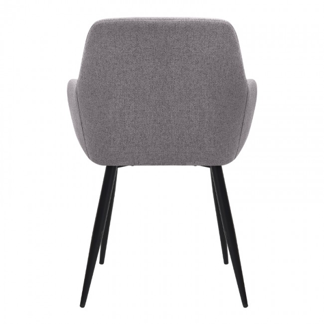 Monica Megapap fabric dining armchair in beige color with black metal leg 54x57x84cm.