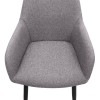 Monica Megapap fabric dining armchair in beige color with black metal leg 54x57x84cm.