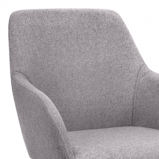 Monica Megapap fabric dining armchair in beige color with black metal leg 54x57x84cm.