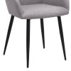 Monica Megapap fabric dining armchair in beige color with black metal leg 54x57x84cm.