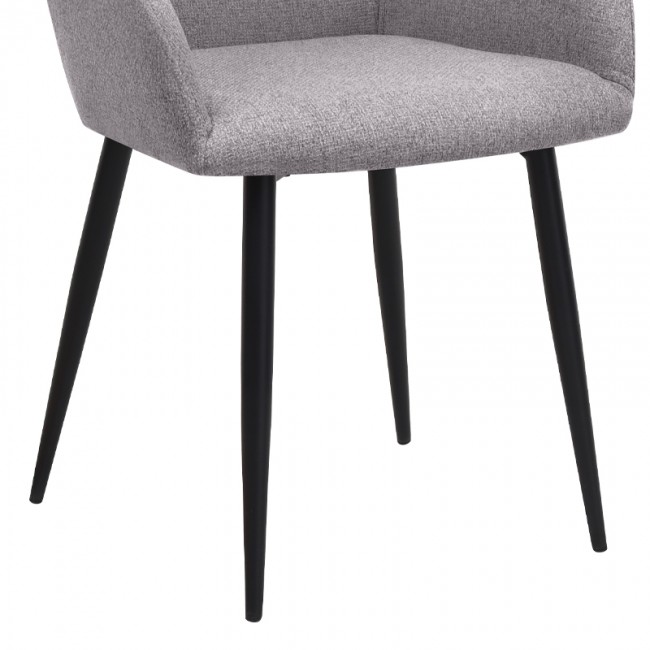 Monica Megapap fabric dining armchair in beige color with black metal leg 54x57x84cm.