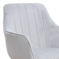 Piero Megapap velvet dining armchair in light grey color with black metal leg 57x60x85.5cm.