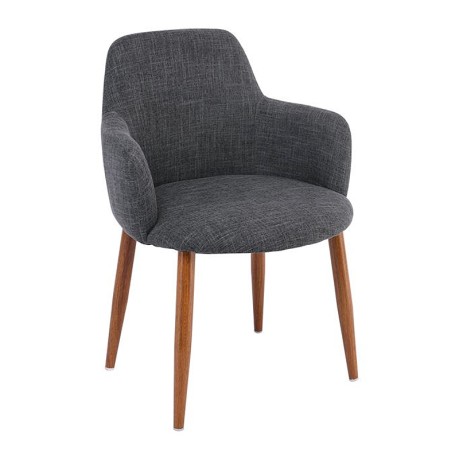 SOUL Armchair Walnut Color Metal/Grey Fabric