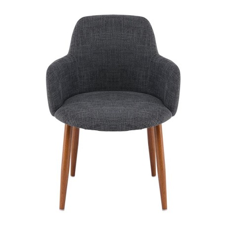 SOUL Armchair Walnut Color Metal/Grey Fabric