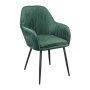 VALERY Πολυθρόνα Μέταλλο Βαφή Μαύρο / Ύφασμα Velure Forest Green