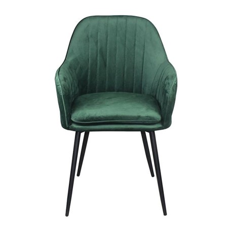 VALERY Πολυθρόνα Μέταλλο Βαφή Μαύρο / Ύφασμα Velure Forest Green
