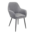 VALERY Armchair Steel Black/Fabric Velure Grey