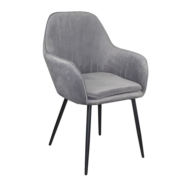 VALERY Armchair Steel Black/Fabric Velure Grey
