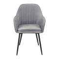 VALERY Armchair Steel Black/Fabric Velure Grey