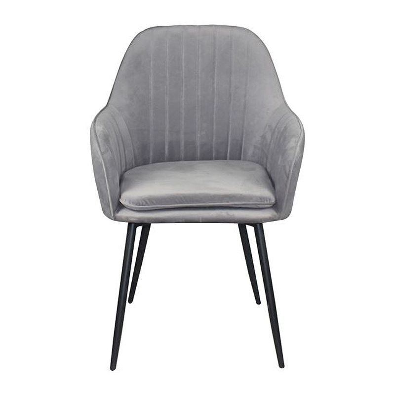 VALERY Armchair Steel Black/Fabric Velure Grey