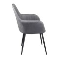 VALERY Armchair Steel Black/Fabric Velure Grey