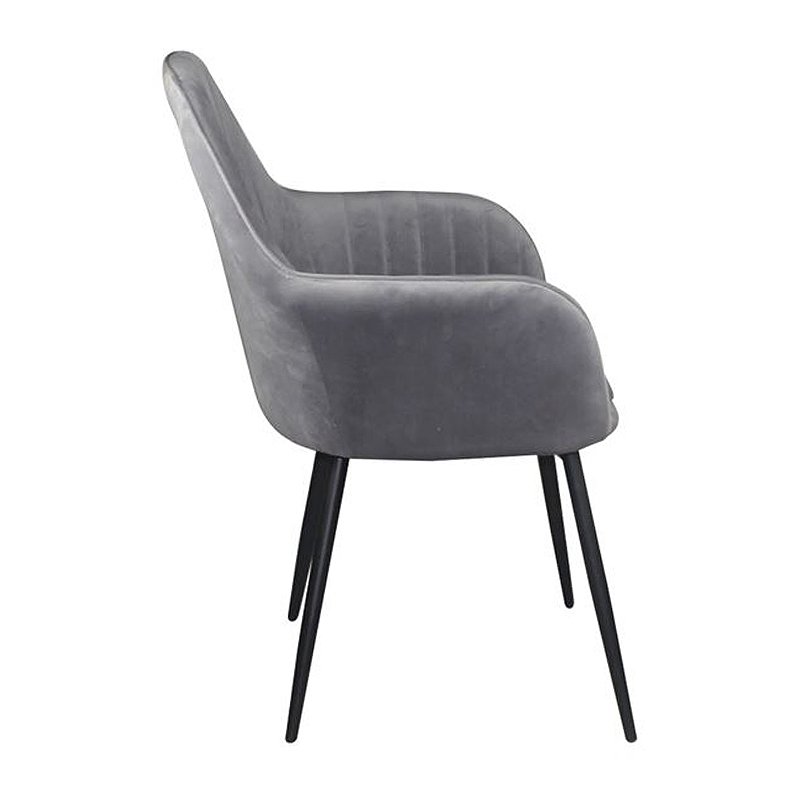 VALERY Armchair Steel Black/Fabric Velure Grey