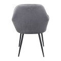 VALERY Armchair Steel Black/Fabric Velure Grey