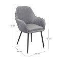VALERY Armchair Steel Black/Fabric Velure Grey