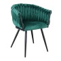 VERDI Armchair Metal Black/Fabric Velure Forest Green