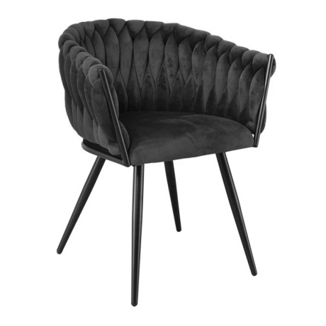 VERDI Armchair Metal Black/Fabric Velure Black