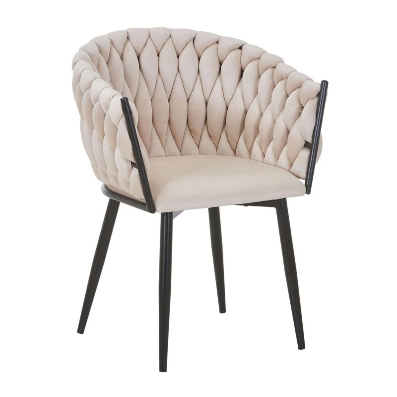 VERDI Armchair Metal Black/Fabric Velure Beige
