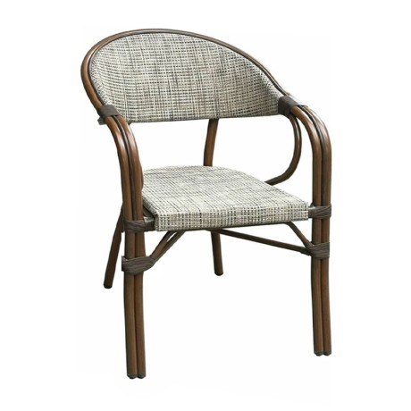 VEGERA Armchair Alu Walnut/Textilene Beige