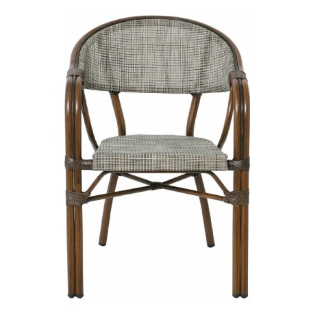 VEGERA Armchair Alu Walnut/Textilene Beige