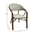 VEGERA Armchair Alu Walnut/Textilene Beige