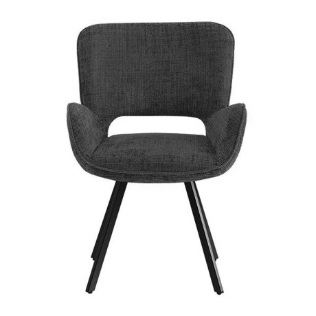 VETA Revolving Armchair Black Metal/Black Fabric