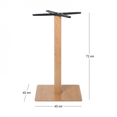 PRATO 40x40cm Steel Base H72cm Natural Wood Effect