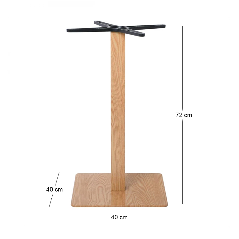 PRATO 40x40cm Steel Base H72cm Natural Wood Effect