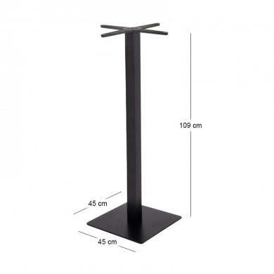PRATO Βάση Τραπεζιού BAR 45x45 H.109cm, με ρεγουλατόρο, Μέταλλο Βαφή Μαύρο / __,__kg