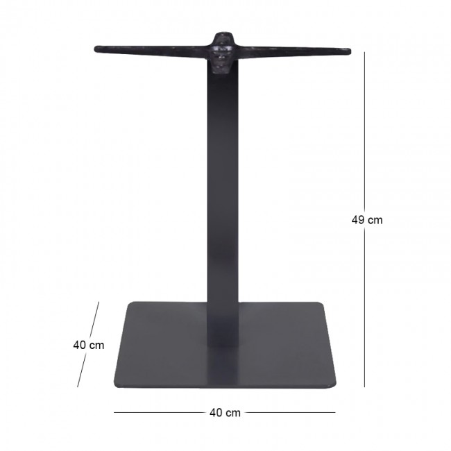 PRATO Βάση χαμηλή 40x40cm Steel H49cm Μαύρη